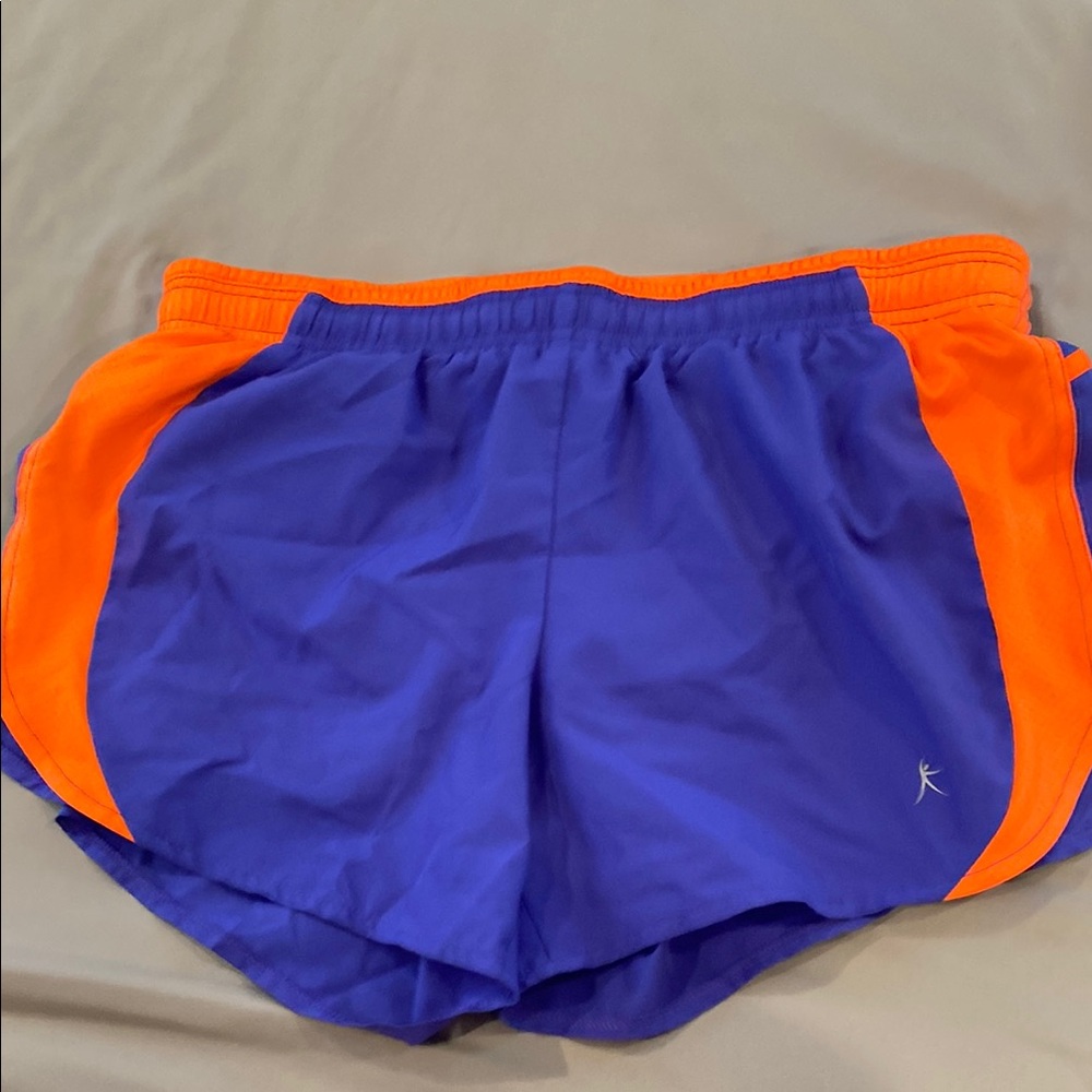 Danskin Now Orange and Purple Athletic Shorts with inner lining with a pocket